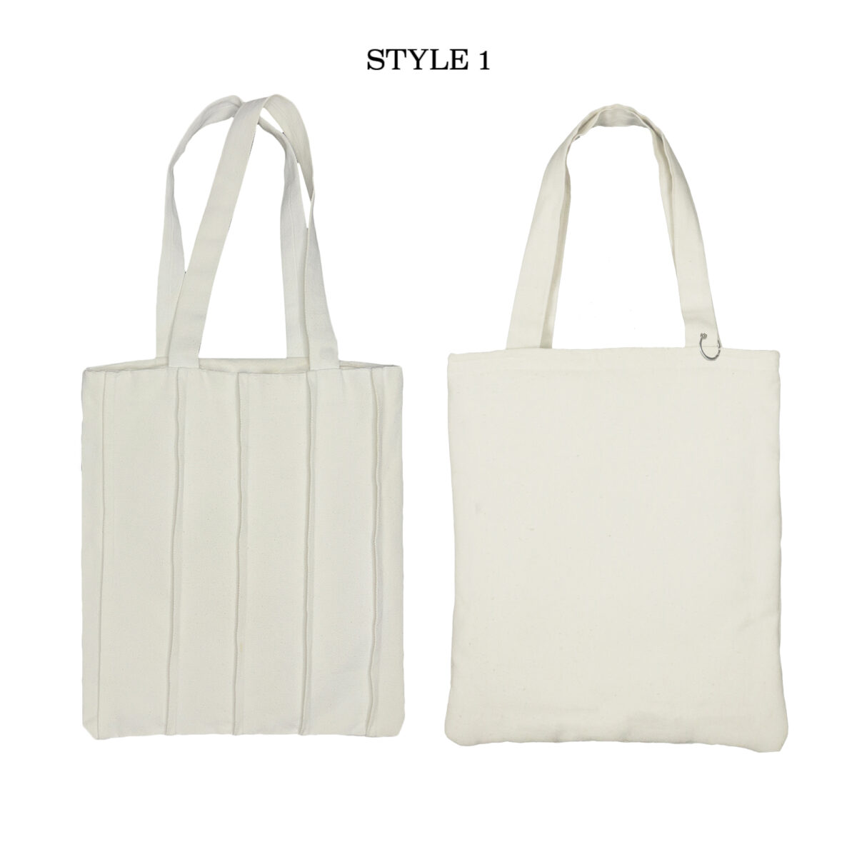 Embossed 5 line Canvas Tote Bag