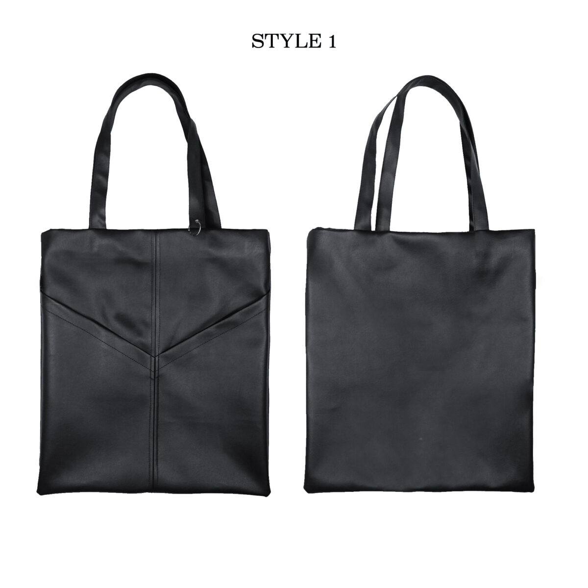 Front Pocket With Closure PU Tote Bag TB001