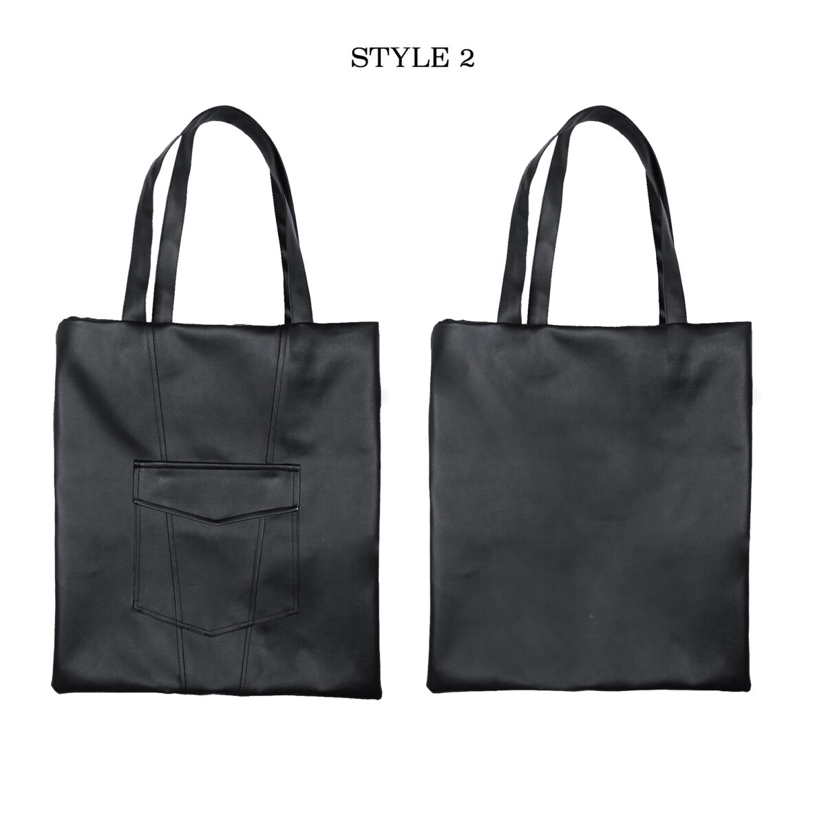 Front Pocket With Closure PU Tote Bag TB001