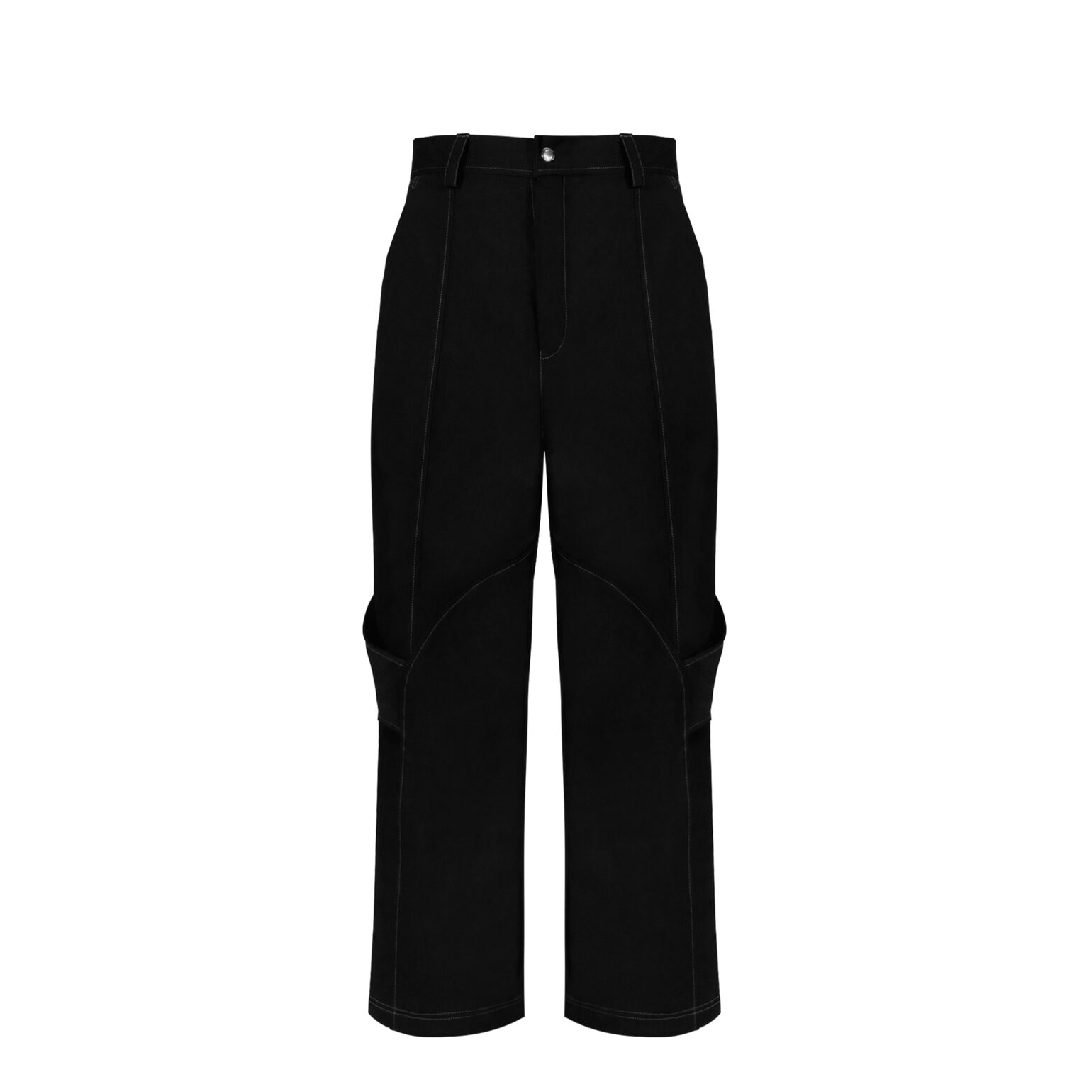 ZutterX Double Strap Wide Leg Pants with Stitch Lines