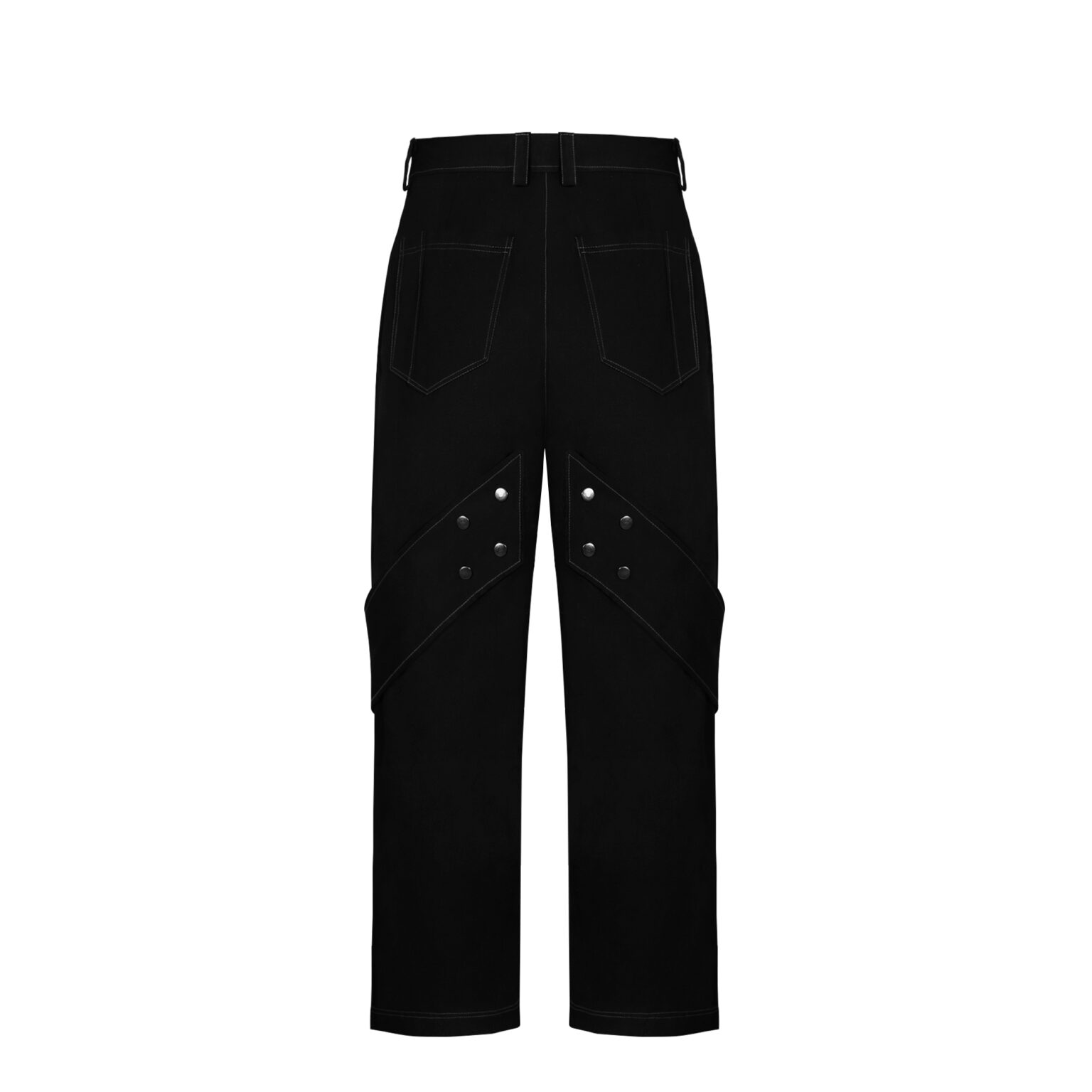 ZutterX Double Strap Wide Leg Pants with Stitch Lines