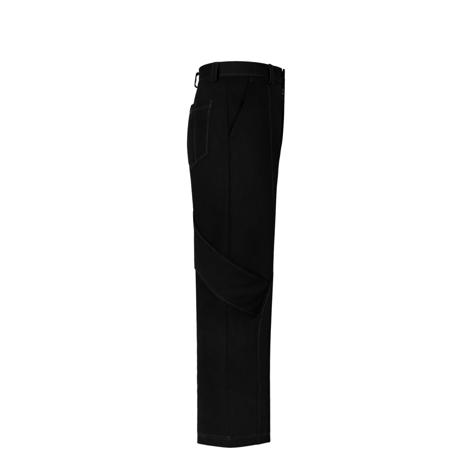ZutterX Double Strap Wide Leg Pants with Stitch Lines