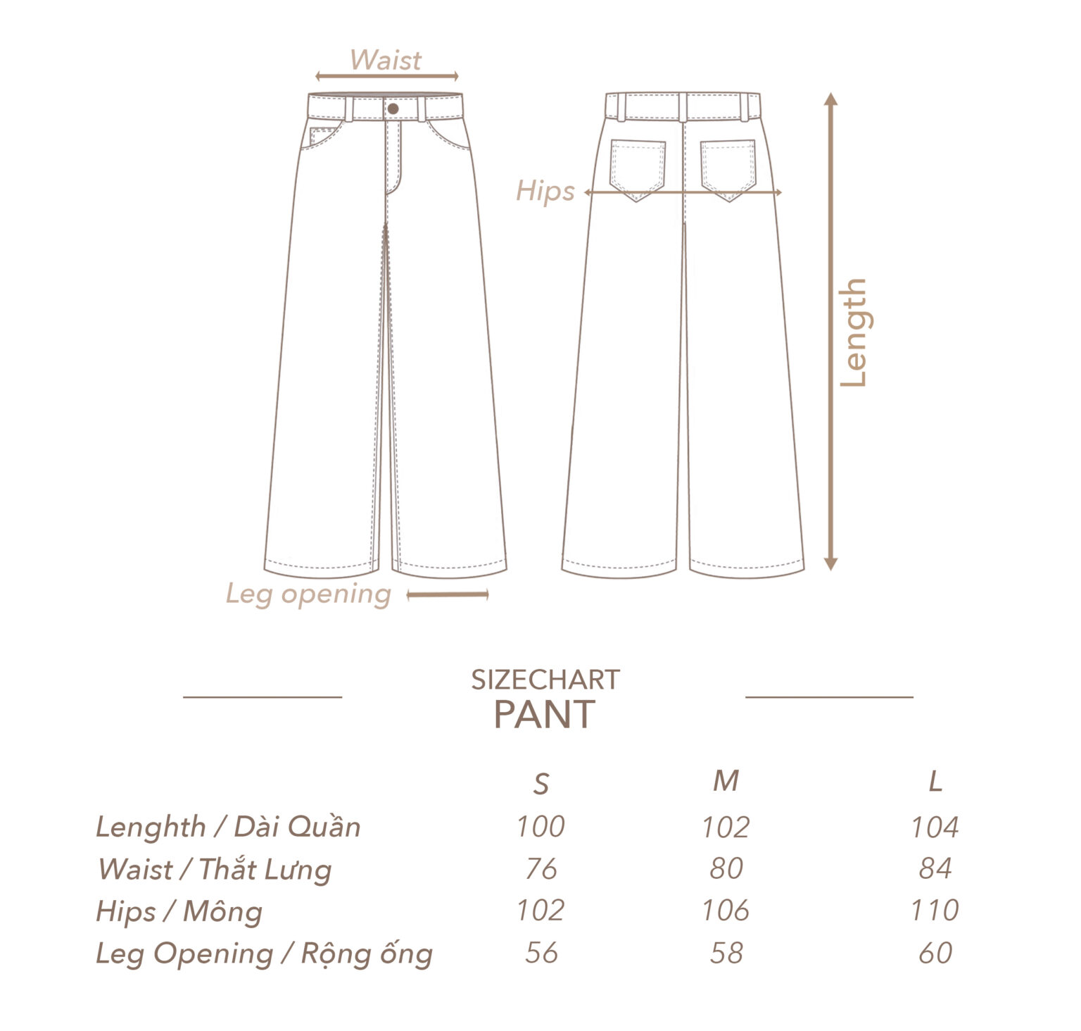 ZutterX Double Strap Wide Leg Pants with Stitch Lines