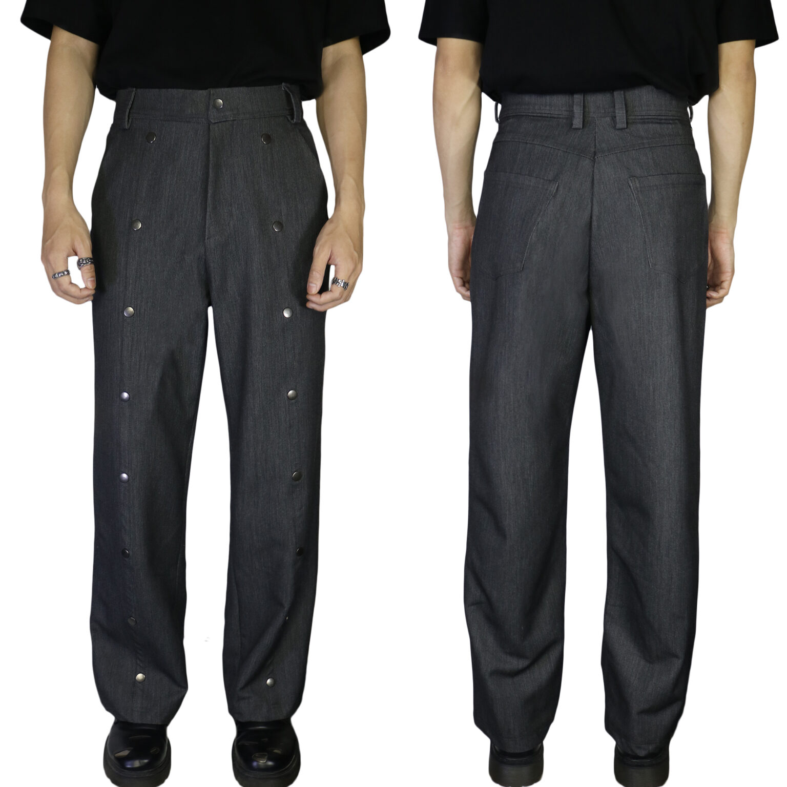 ZutterX Wide Fit Denim Pants with Button Row