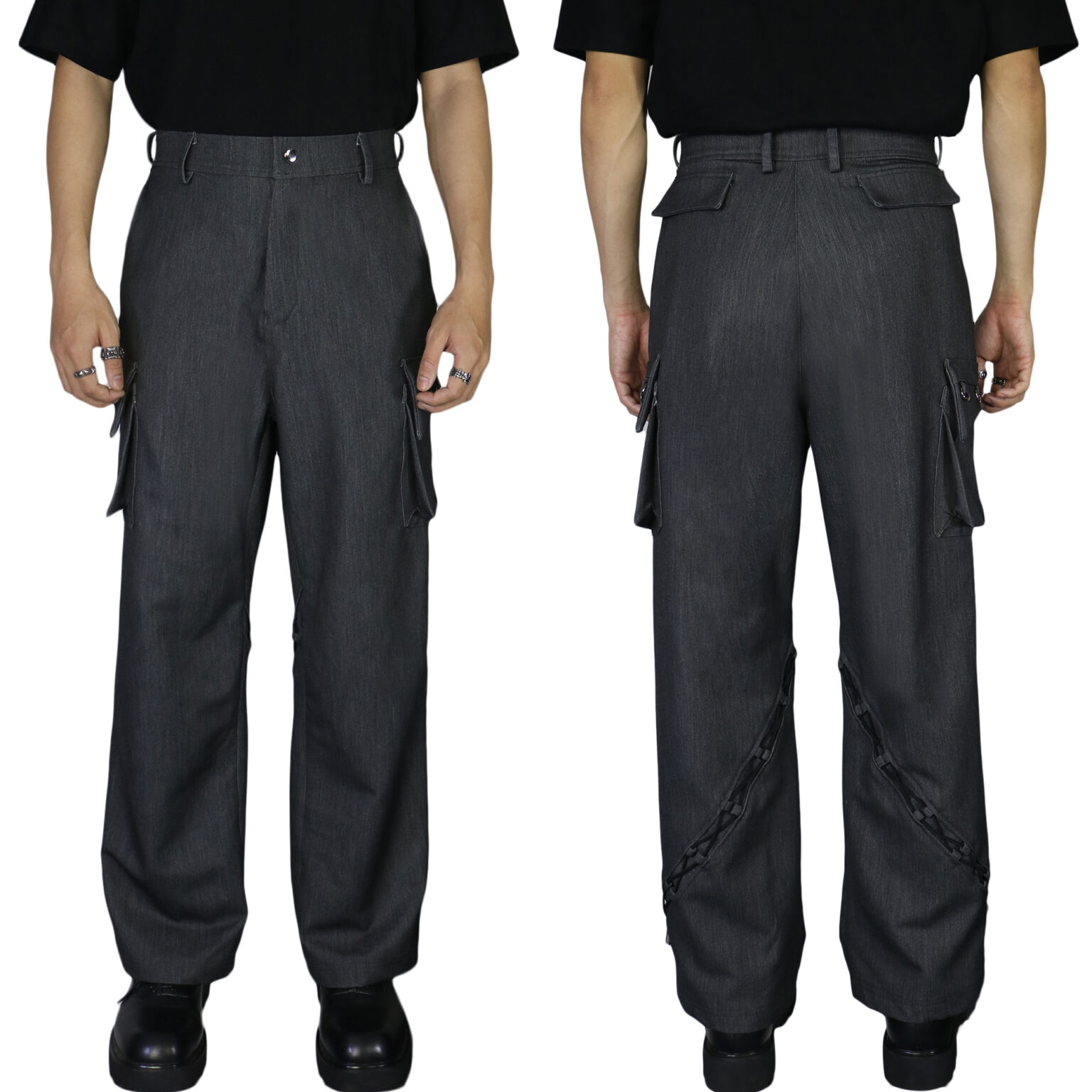 ZutterX Wide Fit Pants with Rear Cross Lace